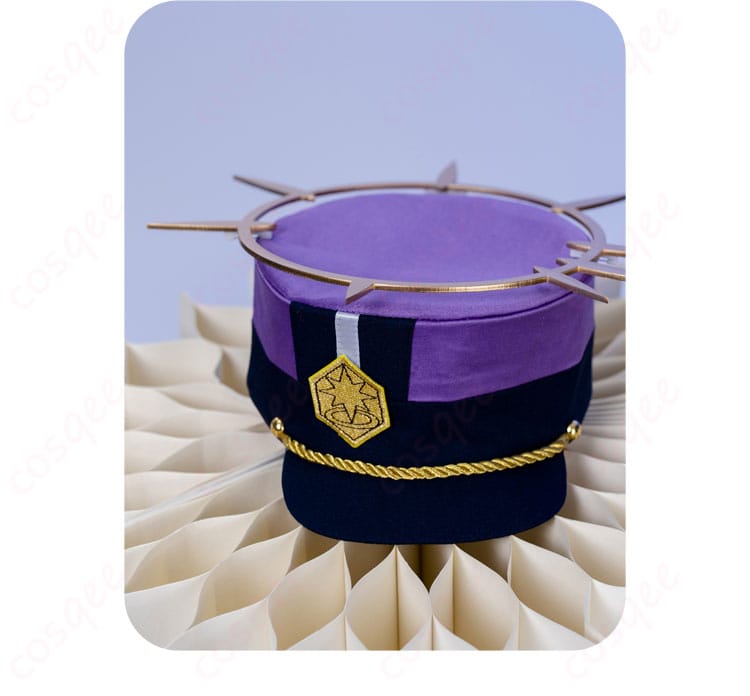 キャラクター衣装に付属する帽子の装飾部分のディテール。服装に合ったデザインです。