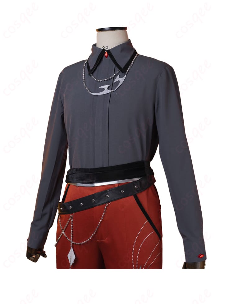 服装のシャツ細部。桜河こはくのシャツの刺繍と細かいデザインがよく見える。