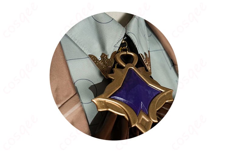 服装の襟の装飾ディテール、ブレイドの衣装の襟に施された精緻な刺繍。