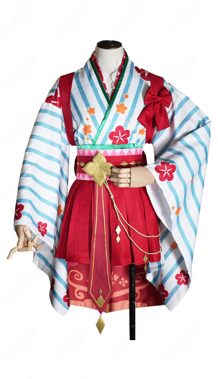 プリコネR ムイミの正月ver. コスプレ衣装正面図。美しいディテールと精巧な刺繍が特徴の衣装です。