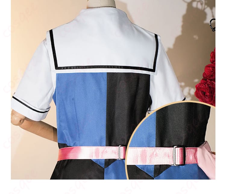 グリザイア クロノスリベリオン 松嶋みちる コスプレ衣装 美浜学園 制服のウエストポーチの紐装飾。機能性とデザインを両立しています。