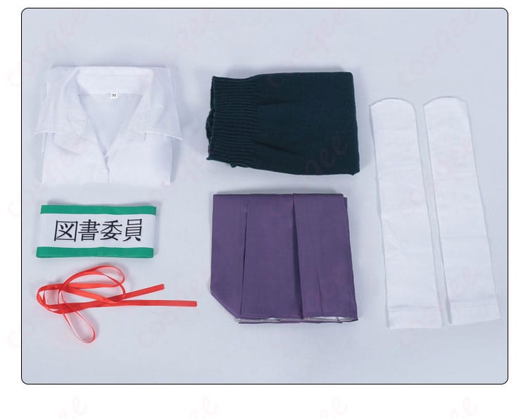 セット内容の展示画像 – 『100カノ』好本静 コスプレ衣装のセット内容、すべてのアイテムが一目で分かります。