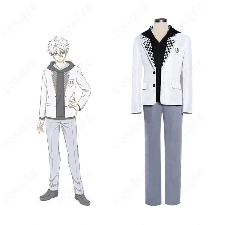 劇場版ブルーロック 凪誠士郎 コスプレ衣装 白宝高校制服の正面画像。キャラクターとの比較で、リアルな再現度を感じてください。