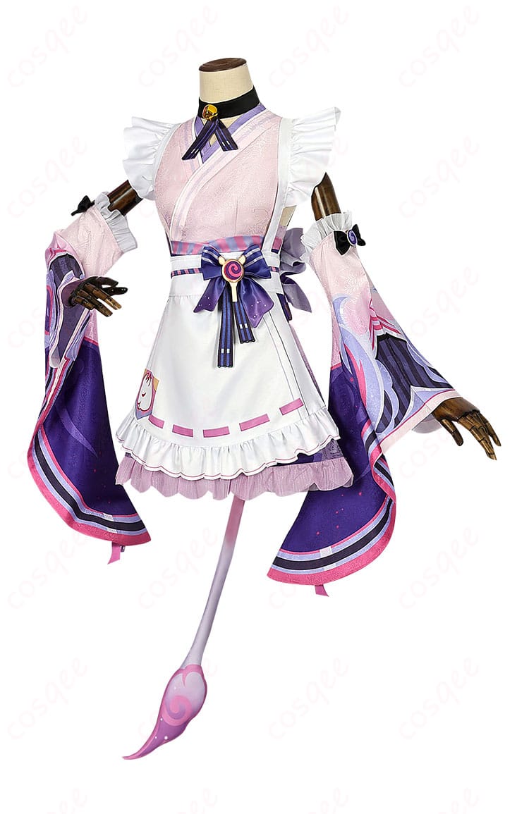 原神 夢見月瑞希 コスプレ衣装 側面画像。美しいシルエットと精密なディテールが際立つコスプレ衣装。