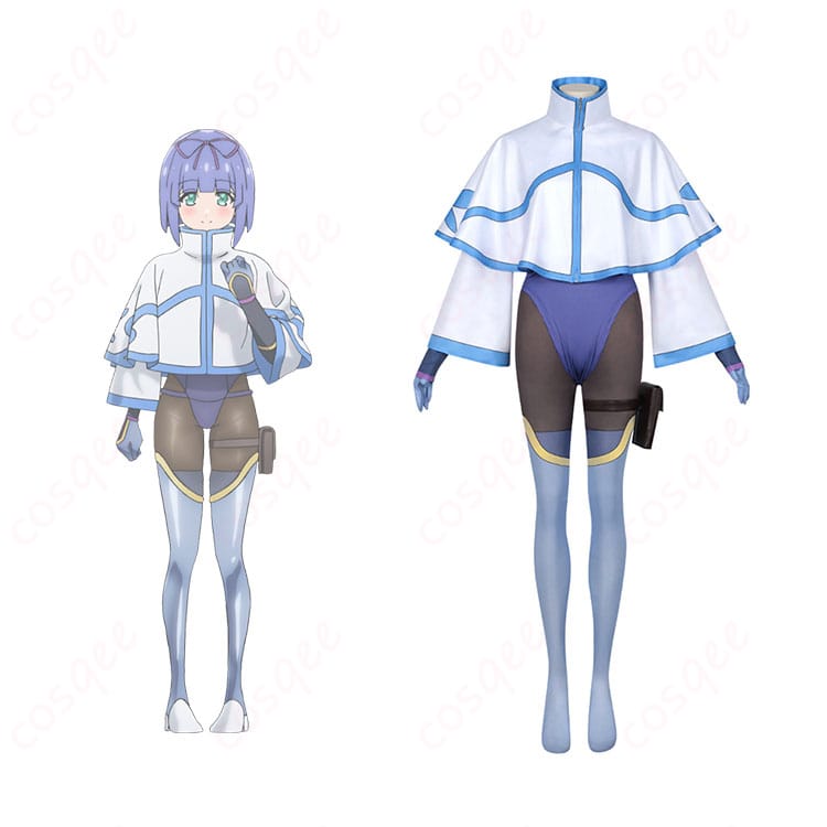 商品正面とキャラクターの合わせた画像 - 「ニートくノ一となぜか同棲はじめました」和泉緋那コスプレ衣装の正面画像。キャラクターとの一体感を感じられるデザイン。