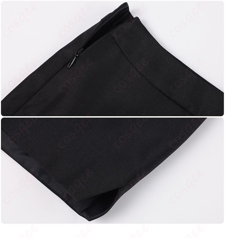 衣装のチェーンディテール。コスプレ衣装の特徴的な装飾が際立つ部分。