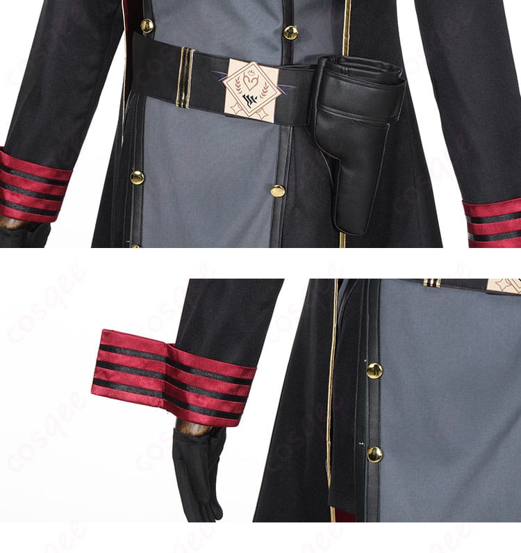 ウエスト装飾と袖口の細部。ブルーアーカイブの京極サツキコスプレ衣装における精緻なディテール。