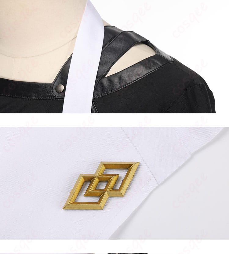 囲いエプロン背負いベルトとアイコン装飾の細部 - FGO カドック・ゼムルプス コスプレ衣装 エプロン背負いベルト装飾