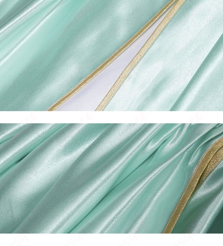 ウエスト周りの装飾細節画像。ロクサーヌの衣装の美しいウエストラインと装飾が際立つ。