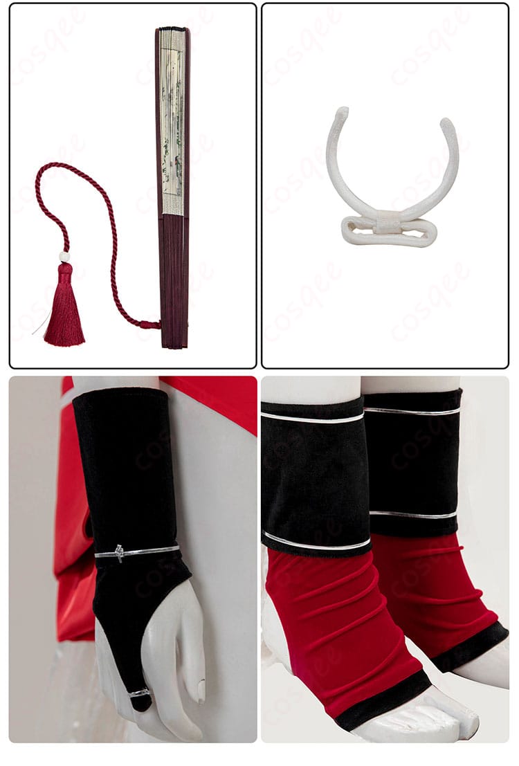 不知火舞 コスプレ衣装 扇子、髪飾り、手飾り、靴下の装飾ディテール、細部にまでこだわったデザイン!