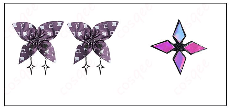 髪飾りと襟の装飾の細部画像。ホロライブ 綺々羅々ヴィヴィの可愛らしい髪飾りと襟のデザインが魅力的。