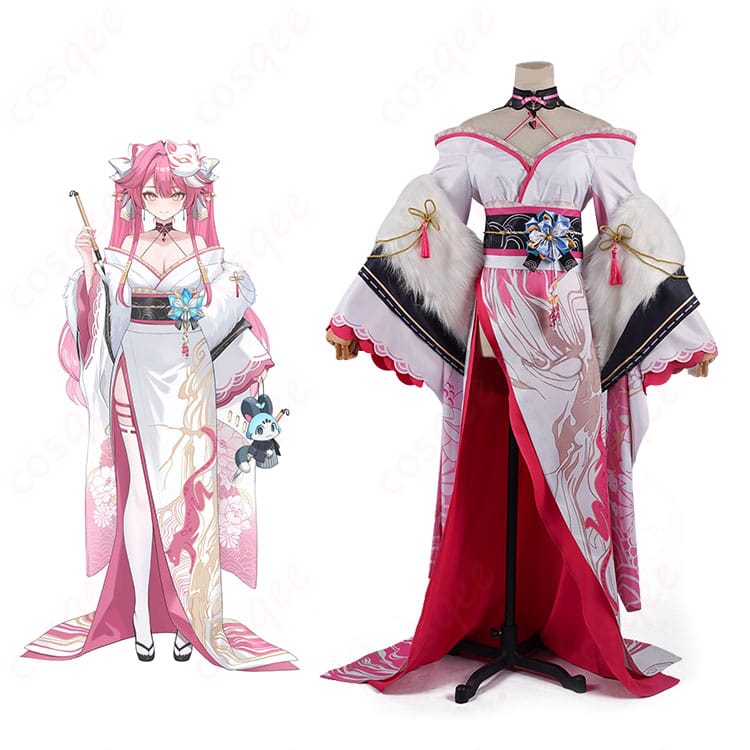 商品正面とキャラクターの組み合わせ図 – ラオーラ・パンテーラの正月衣装コスプレ衣装、コスプレイベントに最適!