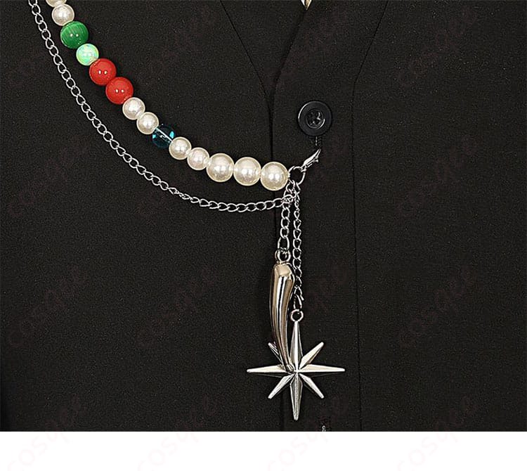 アークナイツ 引星ソーンズ コスプレ衣装 服装の門襟装飾の詳細。リアルなデザインがコスプレ愛好者に人気。