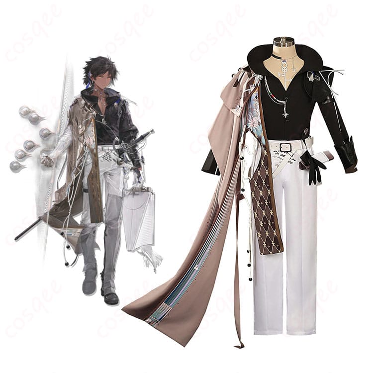 アークナイツ 引星ソーンズ コスプレ衣装 正面とキャラクターとの比較画像。コスプレ衣装のデザインが忠実に再現されています。