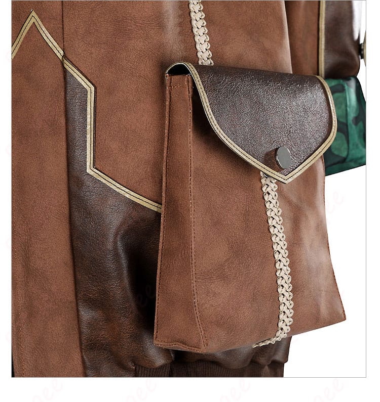 モンスターハンターアルマ コスプレ衣装 皮衣外套の左衣袋ディテール