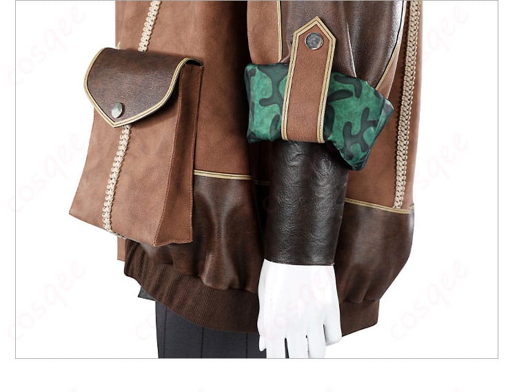 モンスターハンターアルマ コスプレ衣装 皮衣外套の左袖ディテール