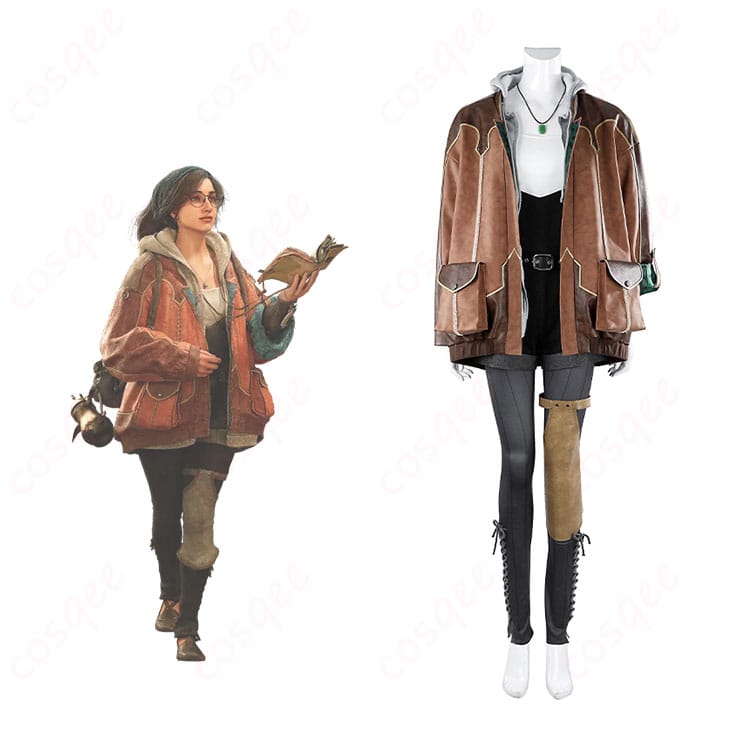 モンスターハンターアルマ コスプレ衣装 正面とキャラクターのコスプレ衣装イメージ