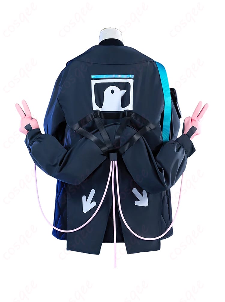 商品背面画像。アークナイツ Raidian コスプレ衣装の背面デザインを紹介、精緻な刺繍とディテールが際立つ。