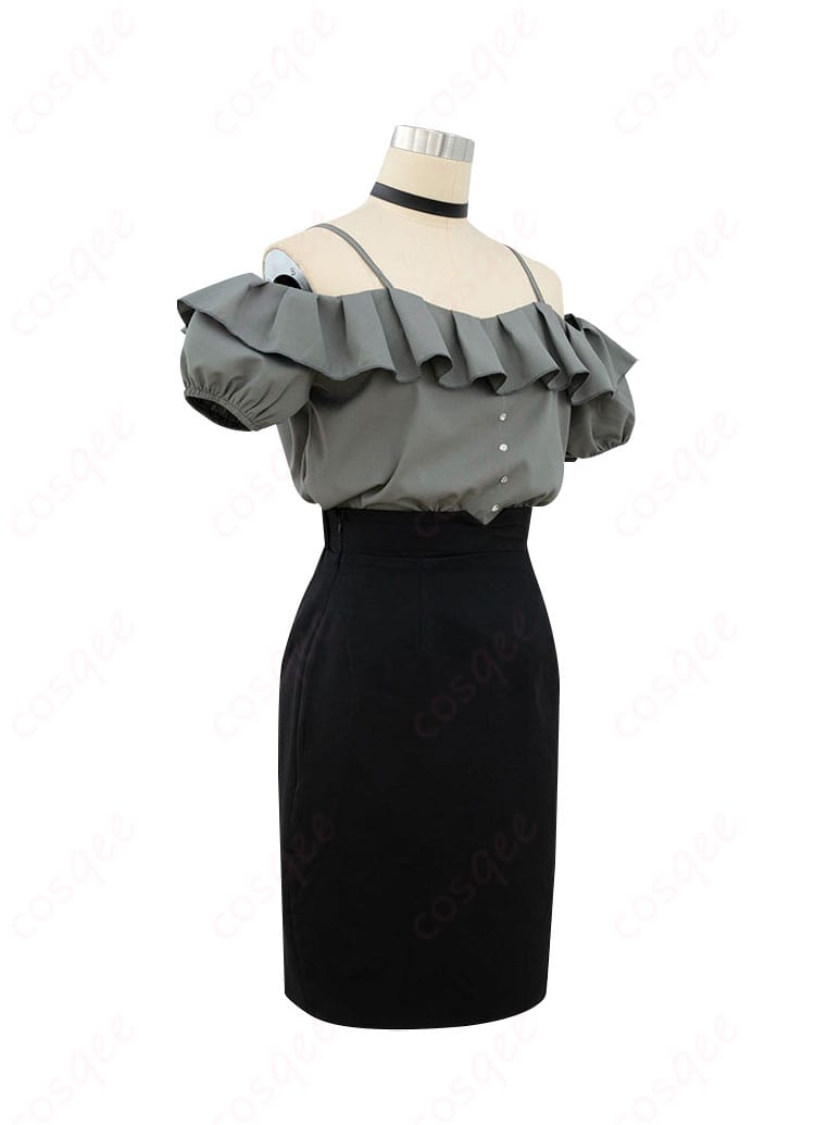 商品側面のコスプレ衣装画像。細部まで忠実に再現された祐天寺にゃむのコスプレ衣装。