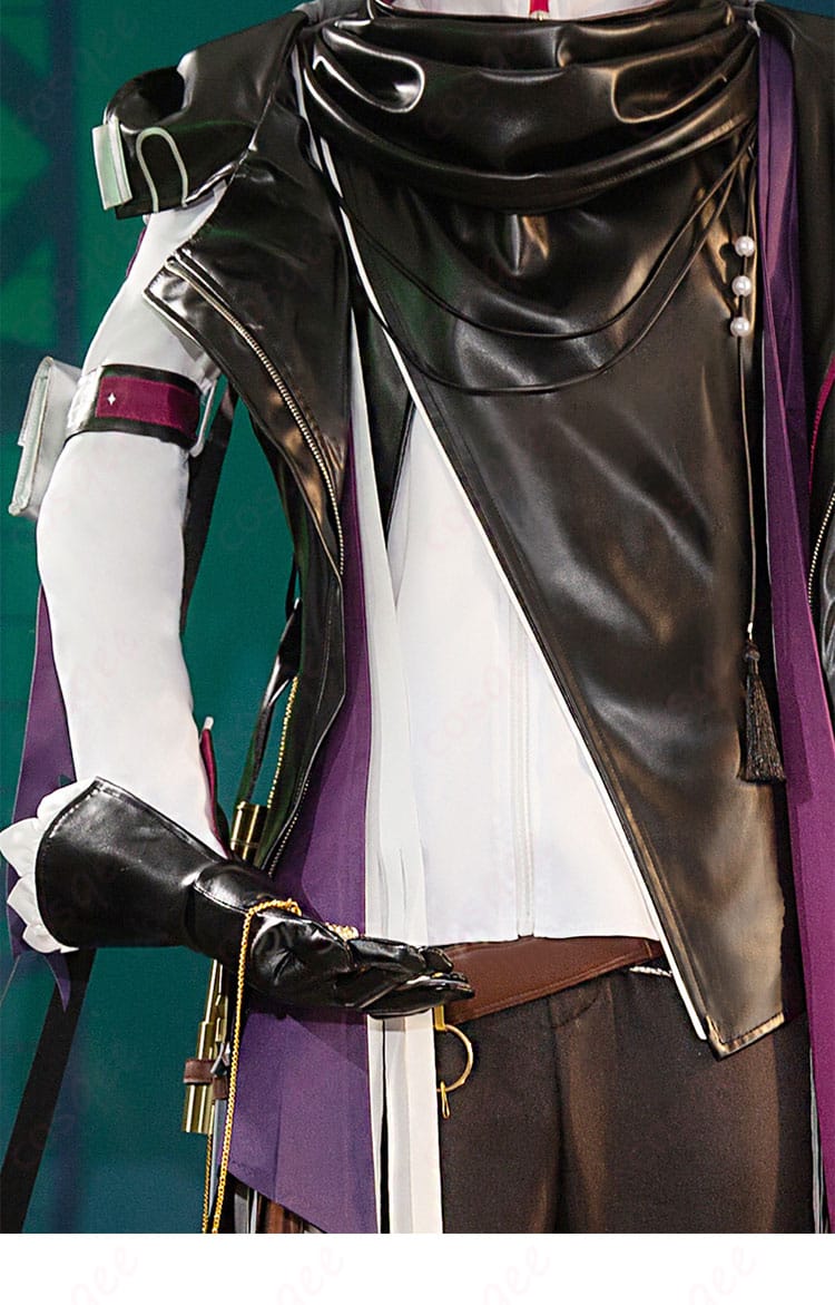 アークナイツ ルーメン コスプレ衣装 服の装飾細部。繊細な刺繍とアクセサリーをアップでチェック!