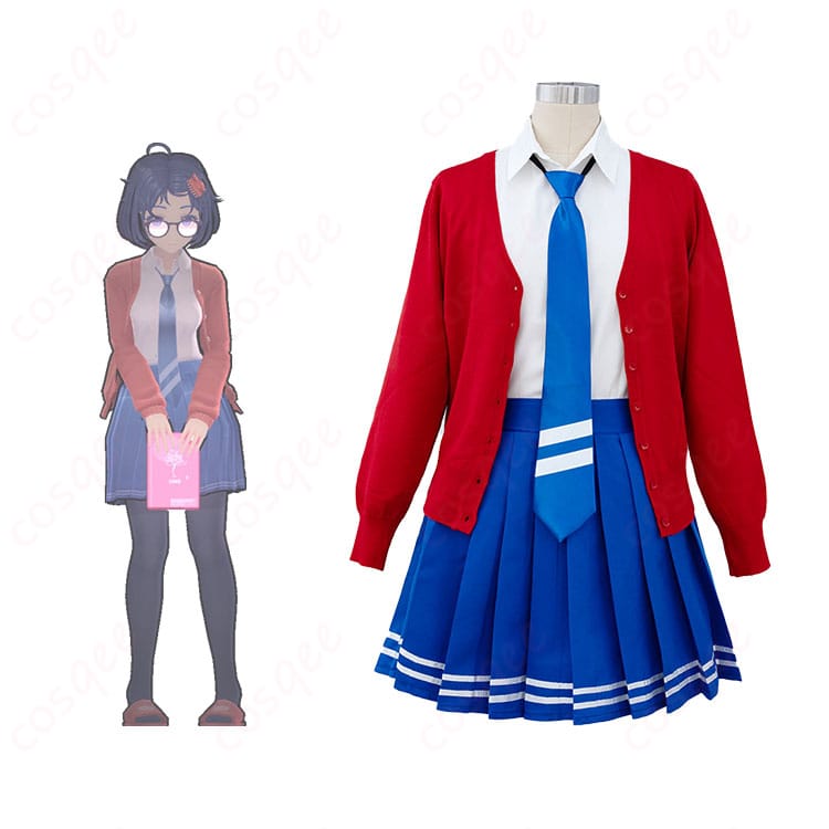 MiSide ミラ コスプレ衣装 正面とキャラクターの詳細画像 ゲーム「MiSide」キャラクターとの組み合わせ