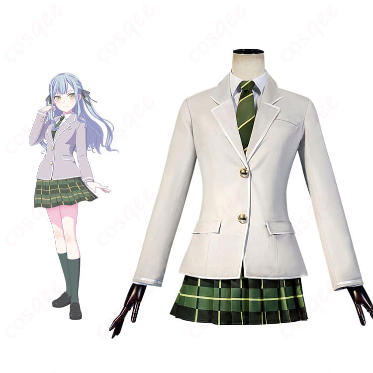 豊川祥子 コスプレ衣装 羽丘女子学園 制服 - アニメ「BanG Dream! It’s MyGO!!!!!」のキャラクターと一緒に着用した正面画像