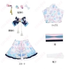 にじさんじ 天宮こころ 新衣装の和装モダンコス｜写真映えして着やすい上品セット - 4枚目の画像（サムネイル）