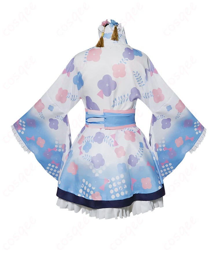 天宮こころ新衣装和服の背面。腰飾りと帯の美しいディテールが特徴。