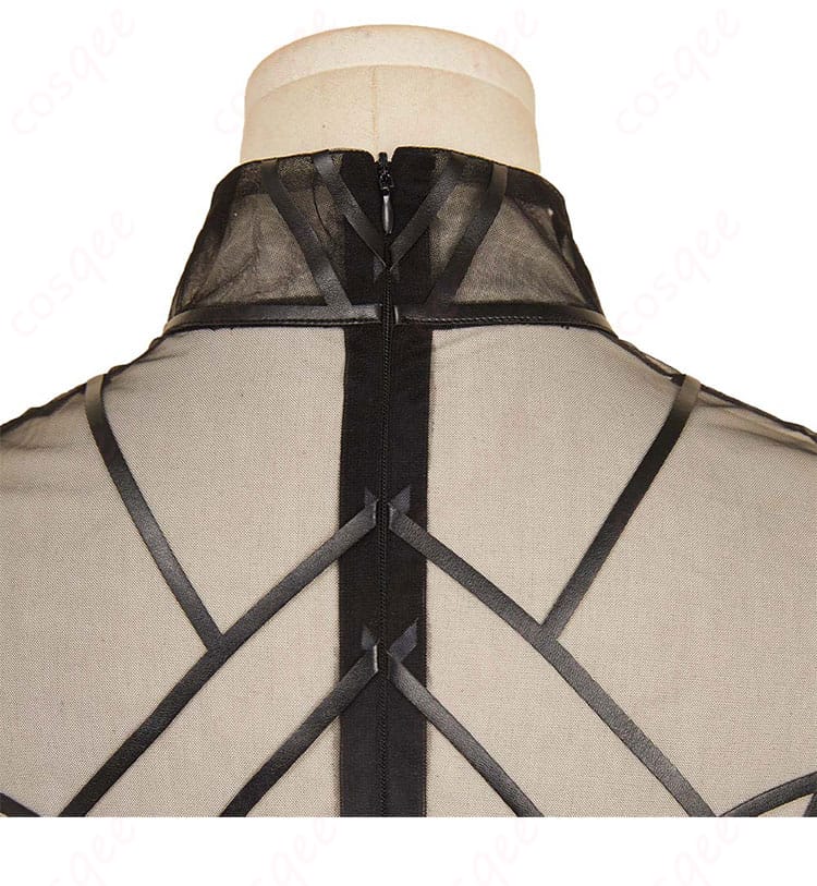 SAKAMOTO DAYS 大佛 黒いドレス コスプレ衣装 背面刺繍ディテール―立体感際立つ