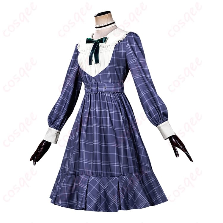 BanG Dream! Ave Mujica 若葉睦のチェック柄ワンピで、ダーク可愛い世界観をまとえるコスプレ衣装 - 2枚目の画像