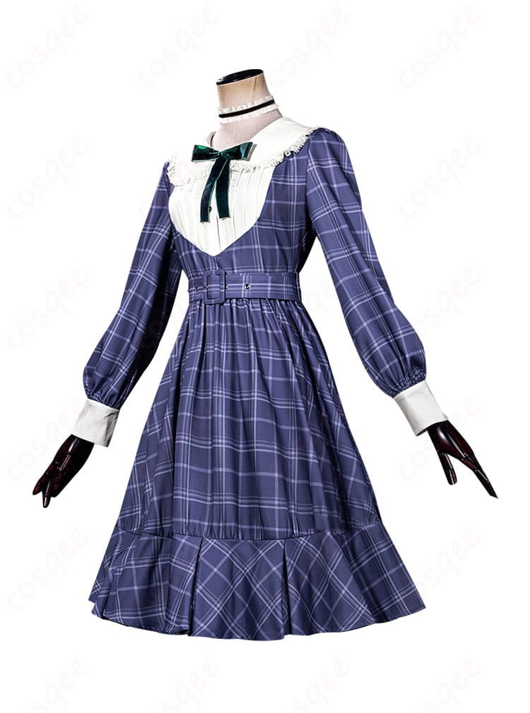 バンドリ Ave Mujica 若葉睦 コスプレ衣装 チェック柄ワンピース 横向きディテール|動きやすさ確認