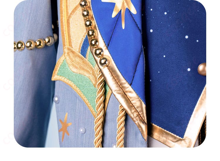 青葉つむぎ コスプレ衣装 襟元ディテール|スタンドカラー&ブローチ再現