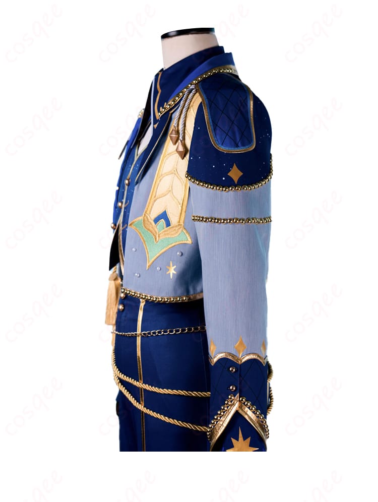 青葉つむぎ コスプレ衣装 左側面ショット|チェーン飾りとラインを確認