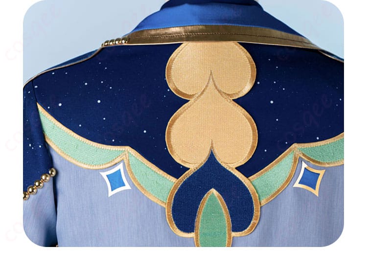 青葉つむぎ コスプレ衣装 背面ディテール|肩飾りと切替ラインまで忠実