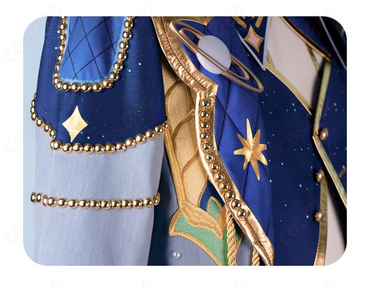 青葉つむぎ コスプレ衣装 袖装飾アップ|刺繍ディテールをズーム