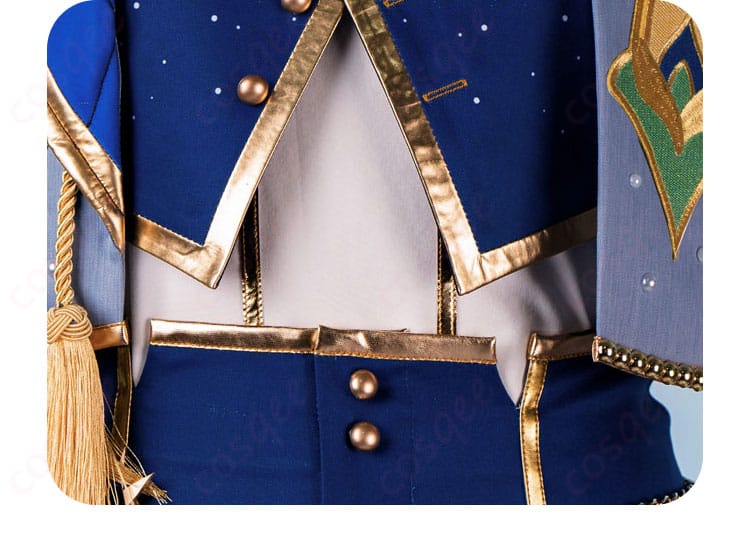 青葉つむぎ コスプレ衣装 裾飾りクローズアップ|光沢布パイピングが映える