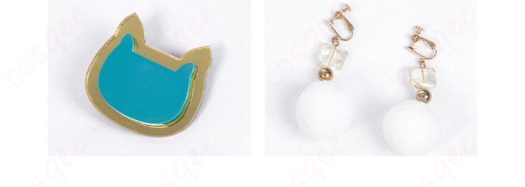 スクスタ 東條希 コスプレ衣装 猫日和ver イヤリング&胸元ビジュー詳細