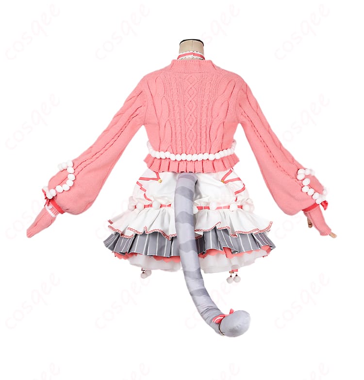 スクスタ 東條希 猫日和ver コスプレ衣装 背面全身ショット―尻尾&リボンも完備