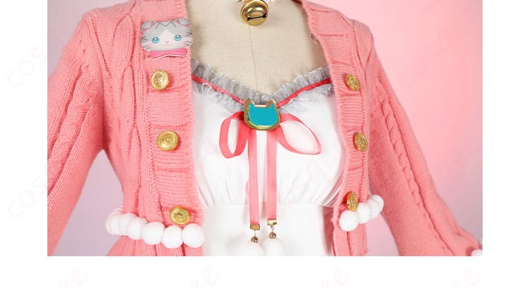 スクスタ 東條希 猫日和ver コスプレ衣装 ネックライン装飾クローズアップ