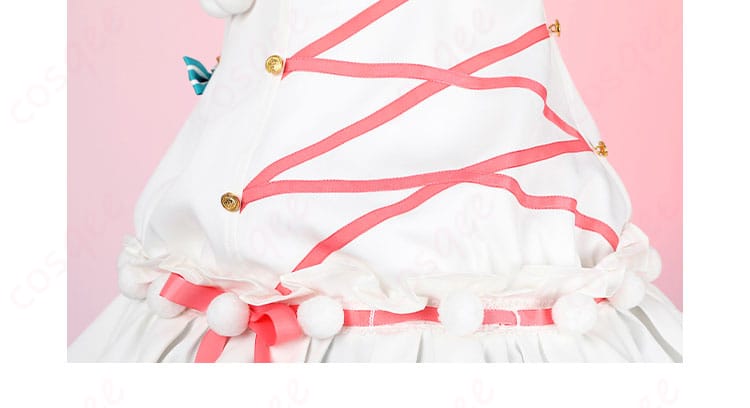 スクスタ 東條希 コスプレ衣装 猫日和ver スカート側面リボン&レース 写真