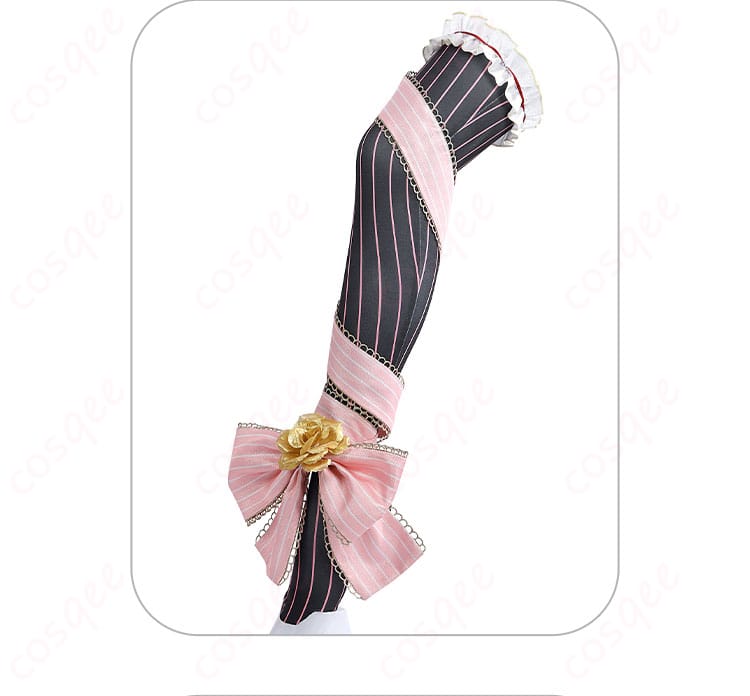 服装左腿装飾のディテール|左腿の装飾部分、矢澤にこの衣装にフィットしたデザイン