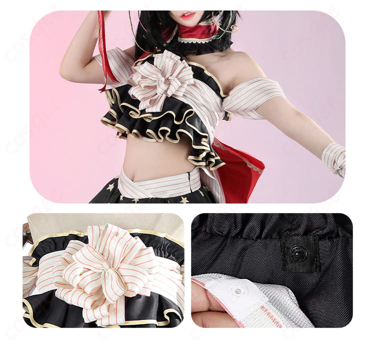 服装装飾のディテール|矢澤にこ コスプレ衣装の装飾部分、精巧な刺繍とデザイン