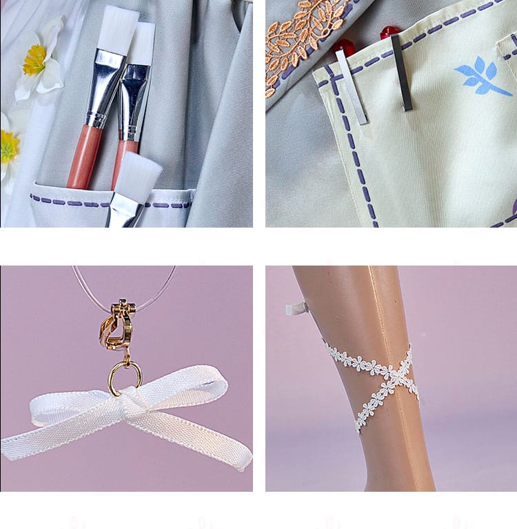 コスプレ衣装のアクセサリー、足飾りのディテール - 足飾りやアクセサリーの詳細。衣装全体の完成度を引き立てます。