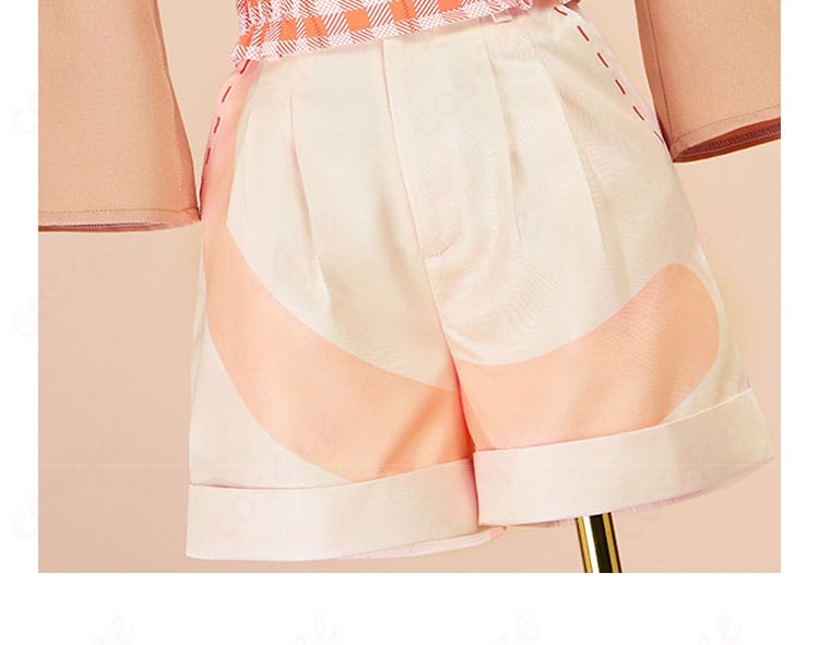 プロジェクトセカイ 花里みのり コスプレ衣装 上衣装飾細部。精巧なデザインと快適さが特徴。