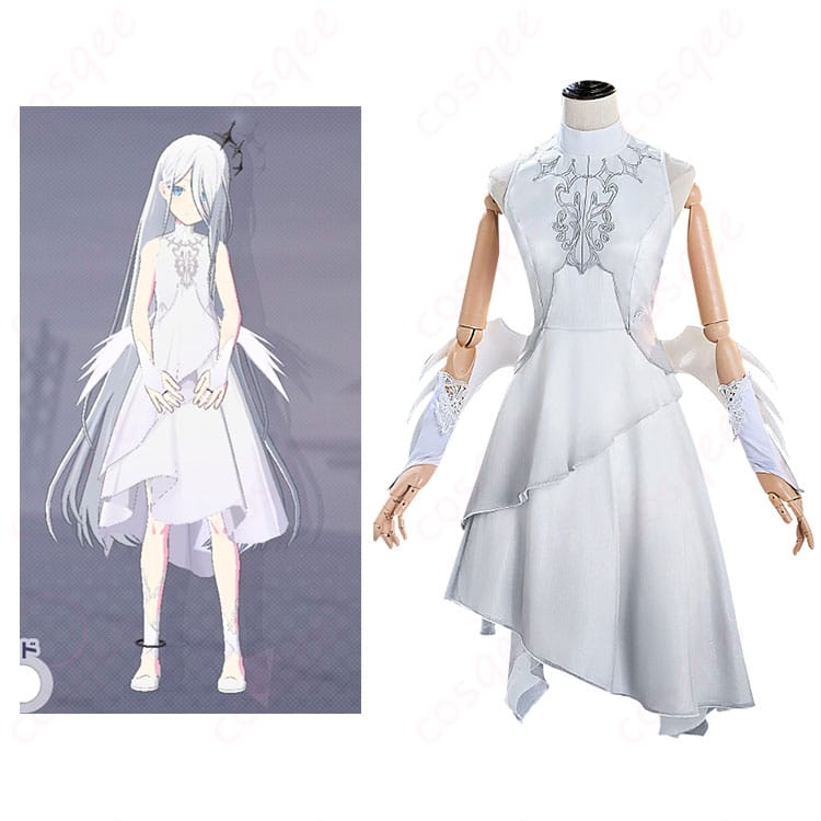 商品正面とキャラクターのイメージが合成されたコスプレ衣装の正面写真。プロジェクトセカイ 宵崎奏 コスプレ衣装。