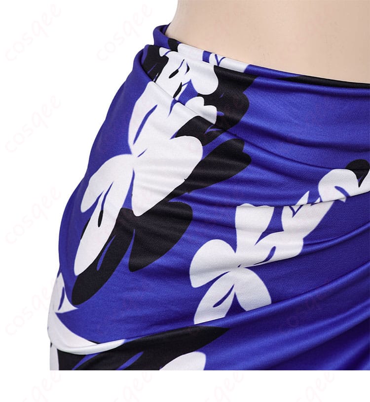 鉄拳8 麗奈の水着コスプレ衣装の囲裙部分の装飾細部。優雅でエレガントなデザインが際立つ。