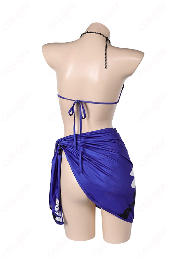 鉄拳8 麗奈の水着コスプレ衣装背面。衣装の後ろ姿と背中のディテールが明瞭に見える。