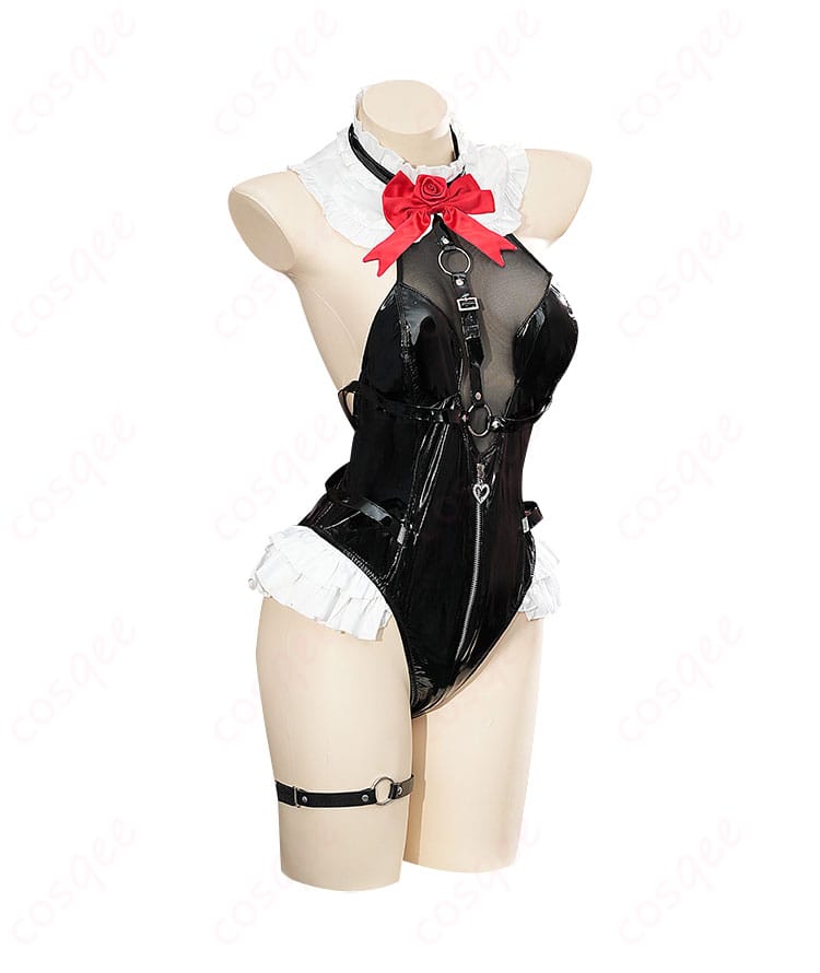 商品右側から見た水着トゥインクル・ローズのコスプレ衣装。横からの視点で衣装のディテールを確認。