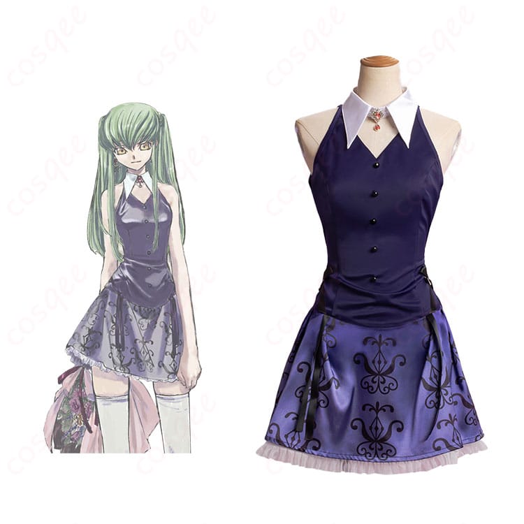 コードギアス C.C. コスプレ衣装 オーケストラコンサート版 - キャラクターとのコラボ画像、忠実再現のデザインが際立つ。