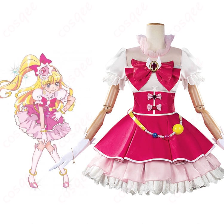 商品正面とキャラクターの組み合わせ画像 - キュアミラクル（朝日奈みらい）のコスプレ衣装を着た正面の姿。